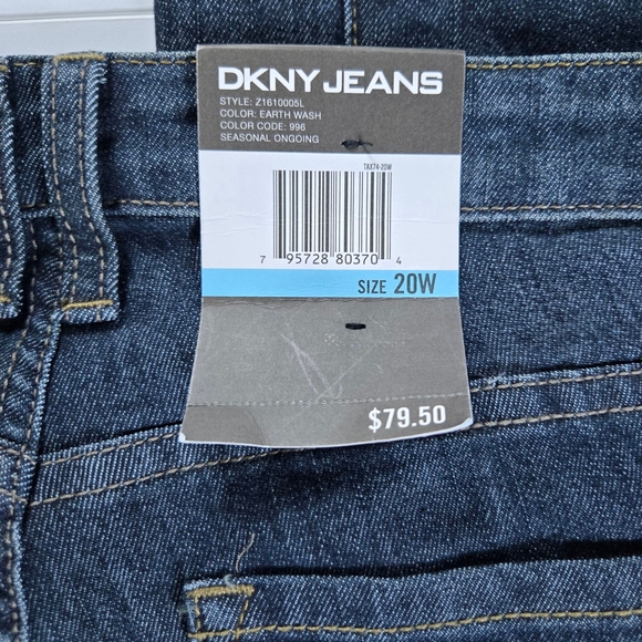 NWT DKNY Curvy Slim Boot Low Rise Dark Blue Jeans Sz 20W - Picture 4 of 8